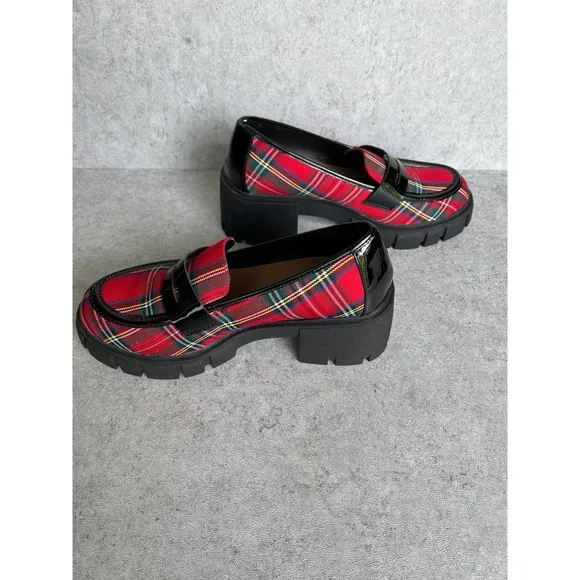 Torrid Betsey Johnson Creeper Loafers Size 9 Plaid Lug Sole Academia Rockability