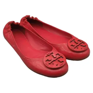 Tory Burch Ballet Flats Women's 9M Minnie Red Leather Ballerina Flats Slip On