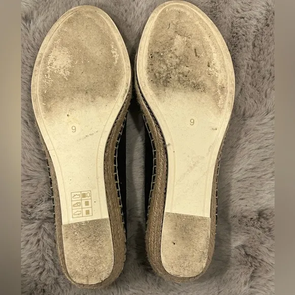 Tory Burch Black Espadrille Canvas Wedge