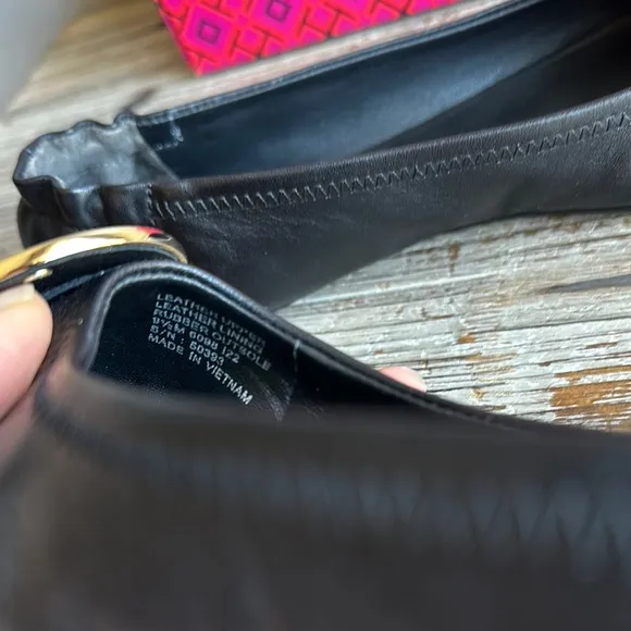 Tory Burch Black Leather Ballet Flats