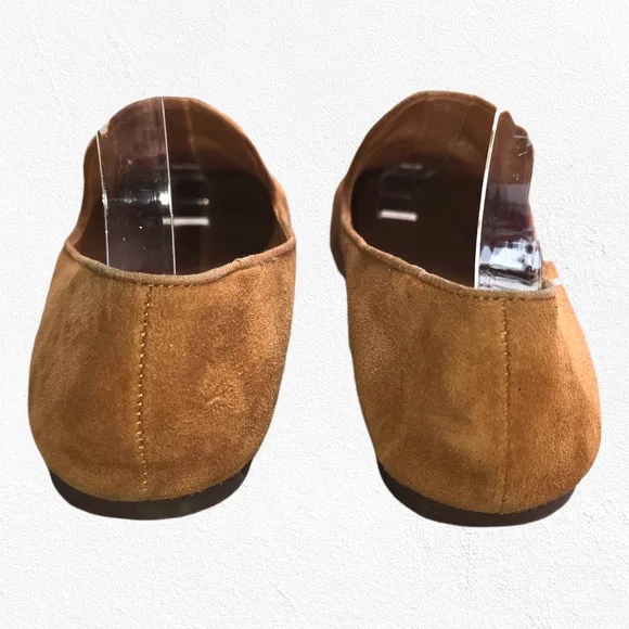 Tory Burch Cognac Brown Suede Ruby Smoking Slippers Leather Loafers Size 8.5