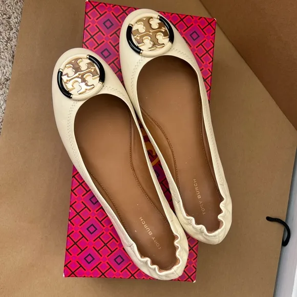Tory Burch Cream Ballet Flats