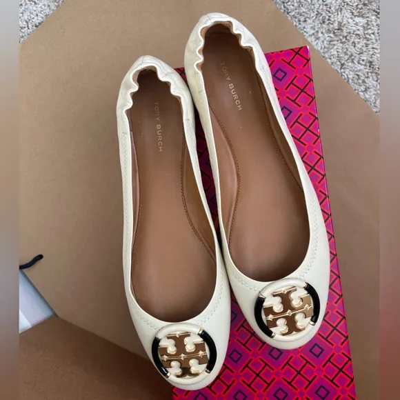 Tory Burch Cream Ballet Flats