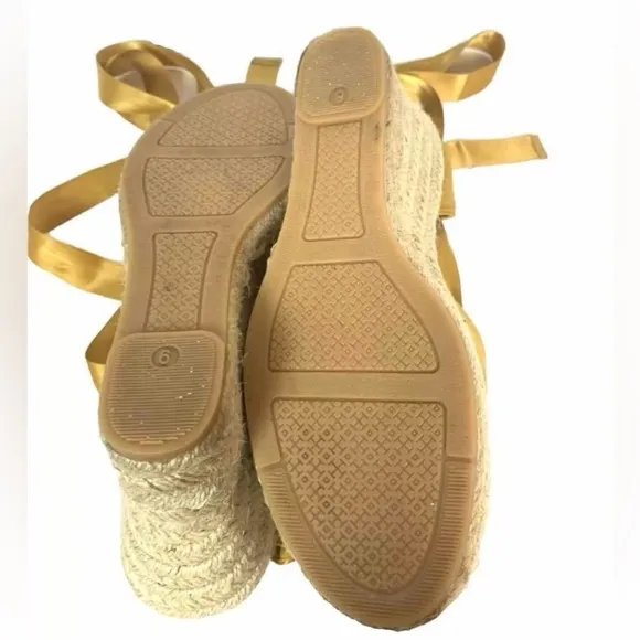 Tory Burch Elisa Wedge Espadrille Golden Fry