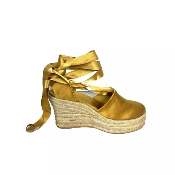 Tory Burch Elisa Wedge Espadrille Golden Fry