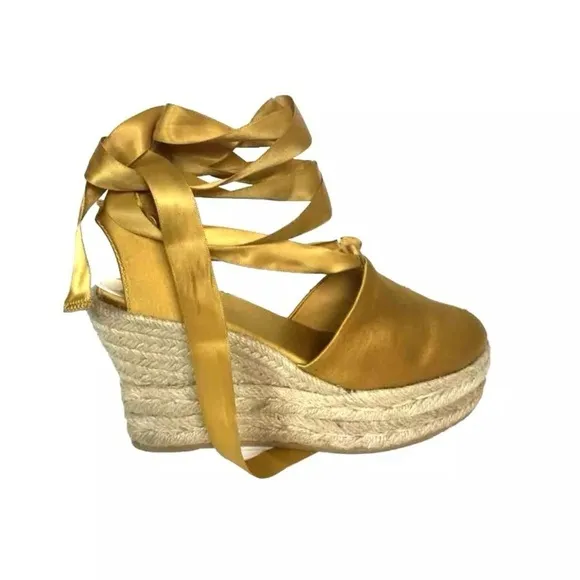 Tory Burch Elisa Wedge Espadrille Golden Fry