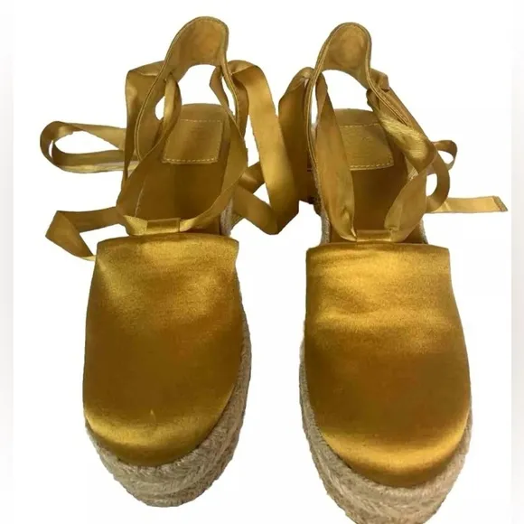Tory Burch Elisa Wedge Espadrille Golden Fry