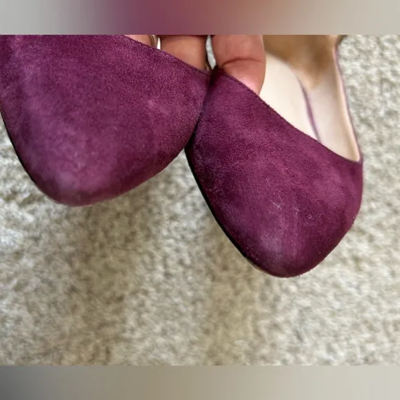Tory Burch Elizabeth Burgundy Suede Flats SZ 7