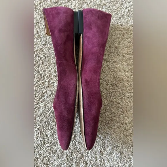 Tory Burch Elizabeth Burgundy Suede Flats SZ 7