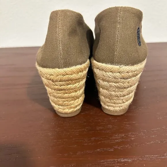 Tory Burch Filipa Peep Toe Wedge Espadrille Tan color Size 9