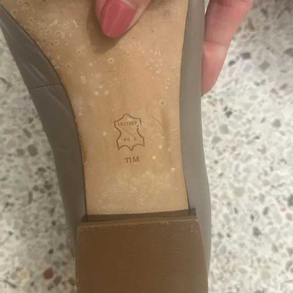 Tory Burch Gigi embellished crystal T logo pointed toe grey flats 11