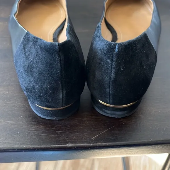 Tory Burch Gigi Pointed Toe Black Leather Flats