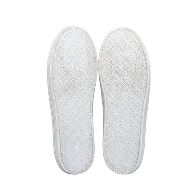 Tory Burch Grey Jesse Slip-On Soft Suede Sneakers Logo Size 6 EUC