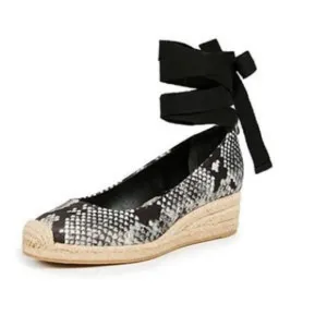 TORY BURCH Heather 40MM Wedge Espadrille - Roccia (Natural) Printed Satin