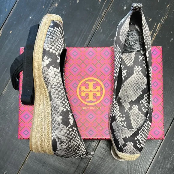 TORY BURCH Heather 40MM Wedge Espadrille - Roccia (Natural) Printed Satin