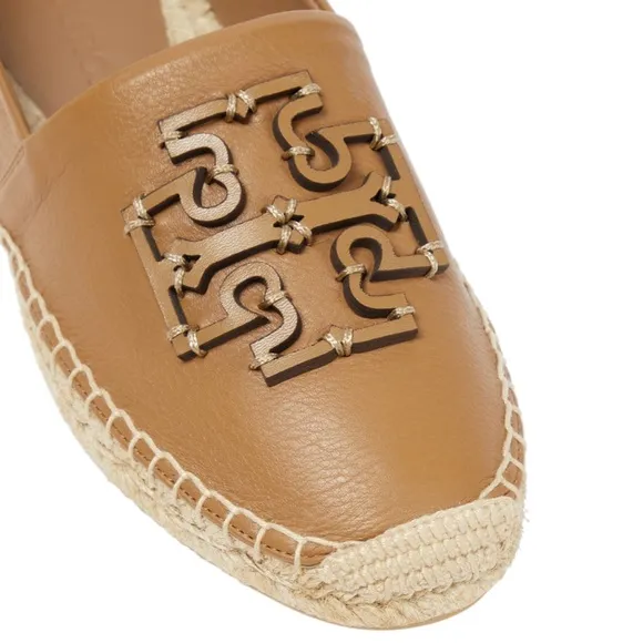 Tory Burch Ines Leather Espadrille Almond Flour Size 11  NIB