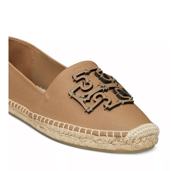 Tory Burch Ines Leather Espadrille Almond Flour Size 11  NIB