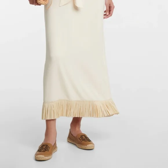 Tory Burch Ines Leather Espadrille Almond Flour Size 11  NIB