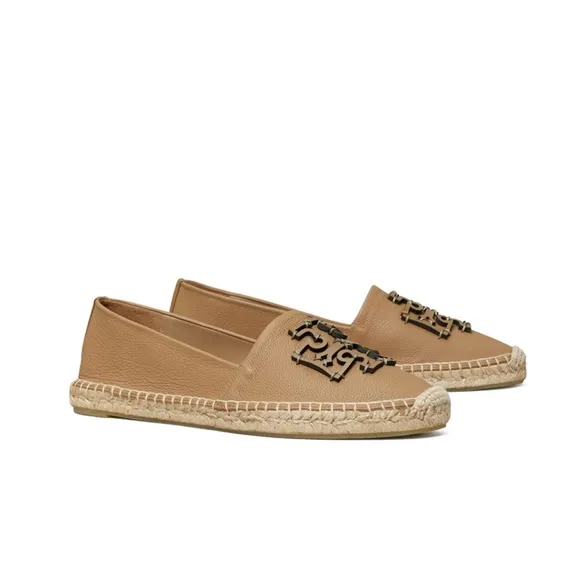 Tory Burch Ines Leather Espadrille Almond Flour Size 11  NIB