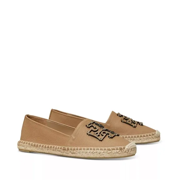 Tory Burch Ines Leather Espadrille Almond Flour Size 11  NIB