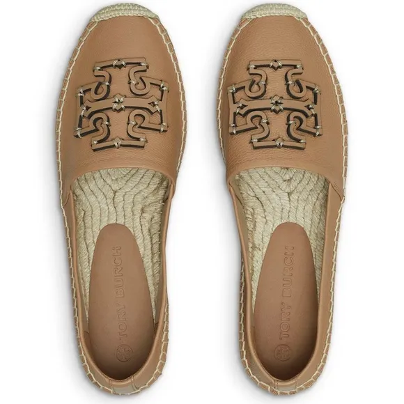 Tory Burch Ines Leather Espadrille Almond Flour Size 11  NIB