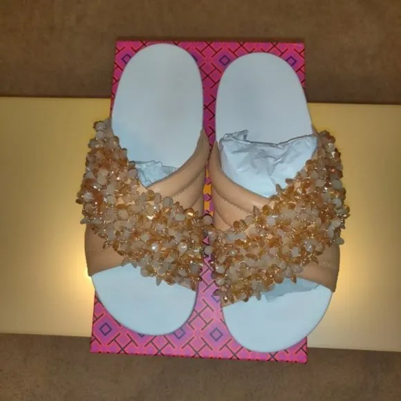 Tory Burch Logan Beaded Slides