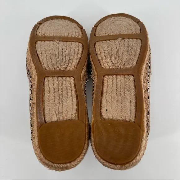 Tory Burch Logo Lonnie Espadrilles Flats Size 9