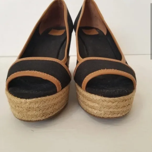 Tory Burch Majorca Espadrilles Peep Toe Wedge- Size 8.5