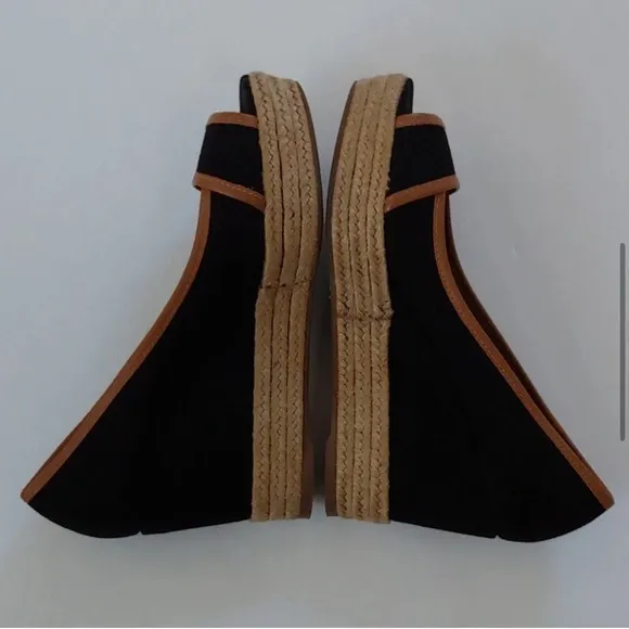 Tory Burch Majorca Espadrilles Peep Toe Wedge- Size 8.5