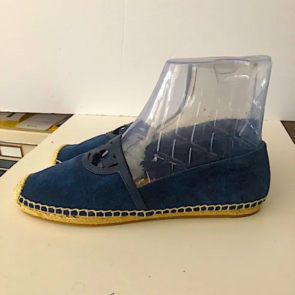 Tory Burch navy suede Sidney espadrilles navy