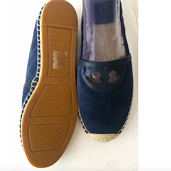 Tory Burch navy suede Sidney espadrilles navy