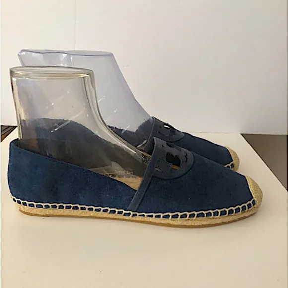 Tory Burch navy suede Sidney espadrilles navy