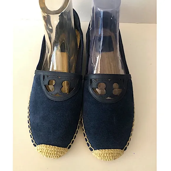 Tory Burch navy suede Sidney espadrilles navy