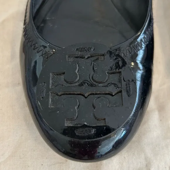 Tory Burch | Reva Black Patent Ballet Flats