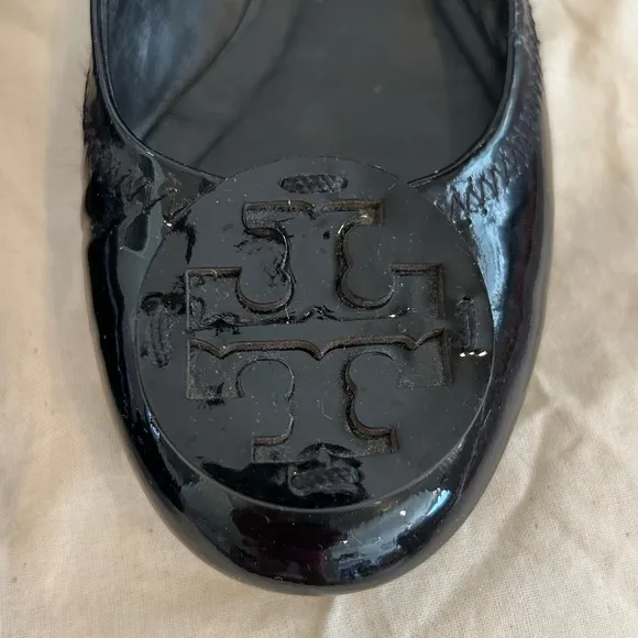 Tory Burch | Reva Black Patent Ballet Flats