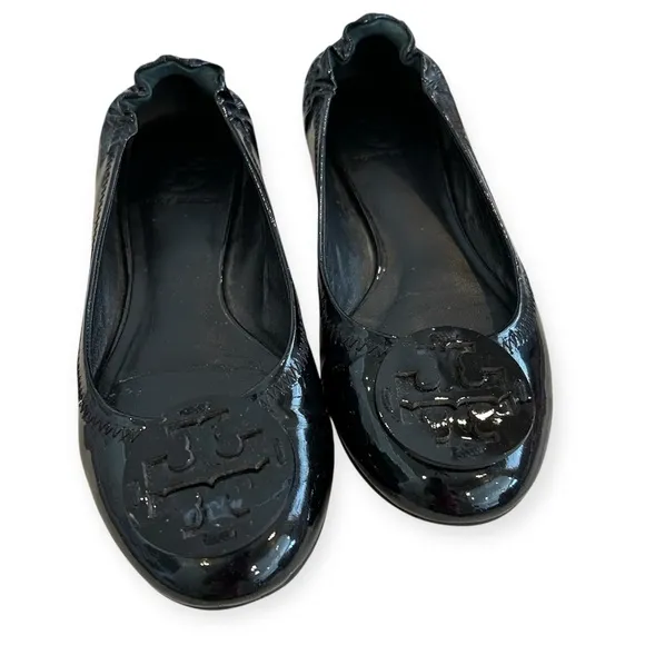 Tory Burch | Reva Black Patent Ballet Flats