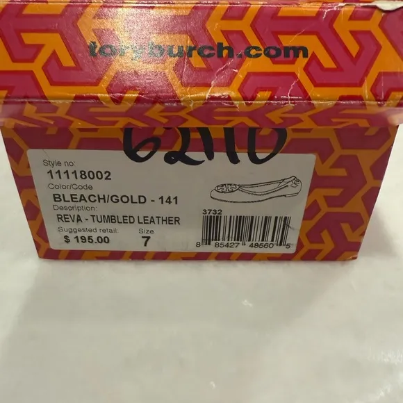 Tory Burch Reva Cream Gold Flats