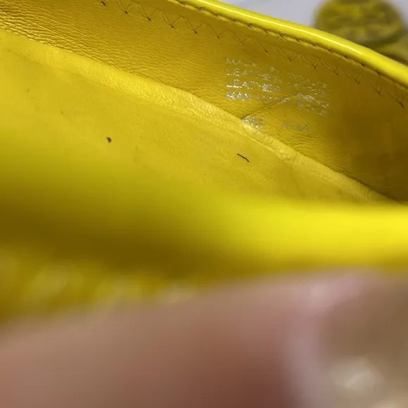 Tory Burch Reva Neon Yellow Patent Leather Flats Size 6