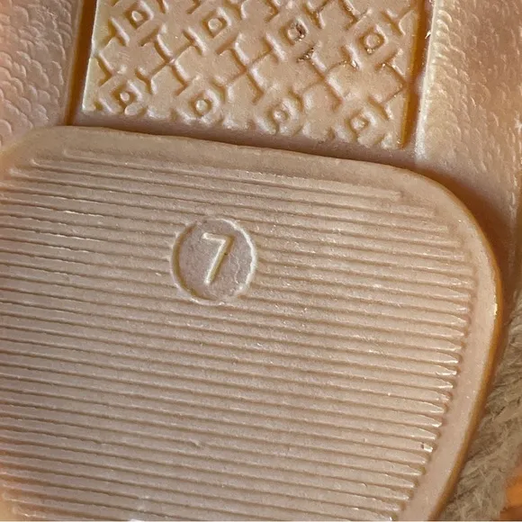 Tory Burch Shaw Fringe Espadrilles Navy and Cream Size 7