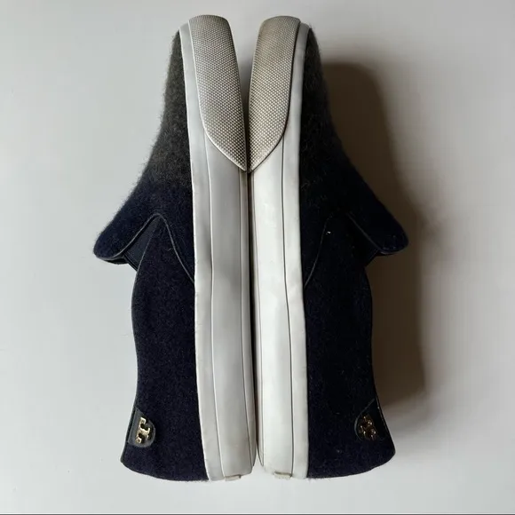 Tory Burch Stardust Ombré Leather Wool Sneakers