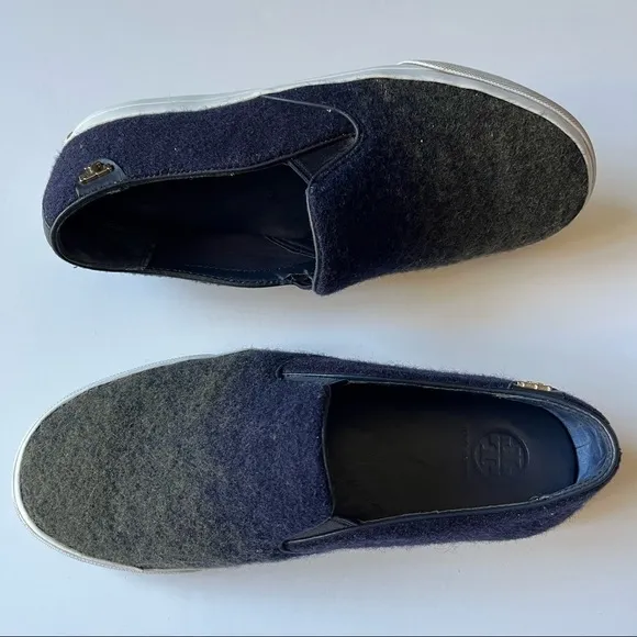 Tory Burch Stardust Ombré Leather Wool Sneakers