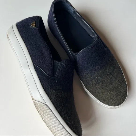 Tory Burch Stardust Ombré Leather Wool Sneakers