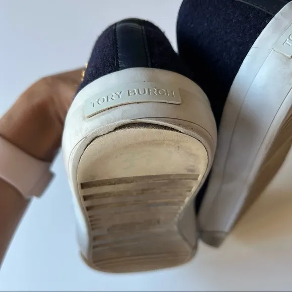 Tory Burch Stardust Ombré Leather Wool Sneakers