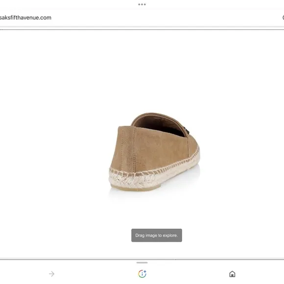 Tory Burch stitched double logo Ines suede espadrilles