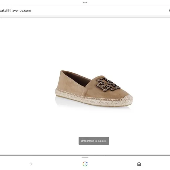 Tory Burch stitched double logo Ines suede espadrilles