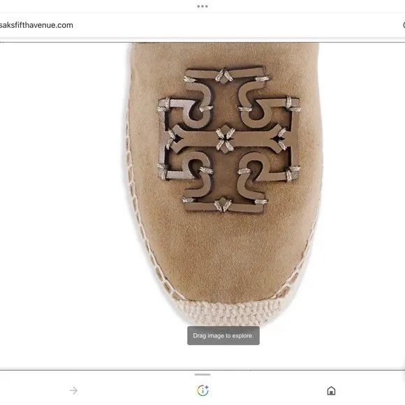 Tory Burch stitched double logo Ines suede espadrilles