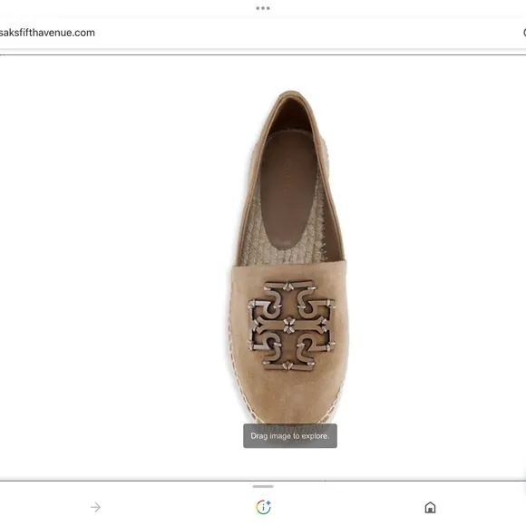 Tory Burch stitched double logo Ines suede espadrilles