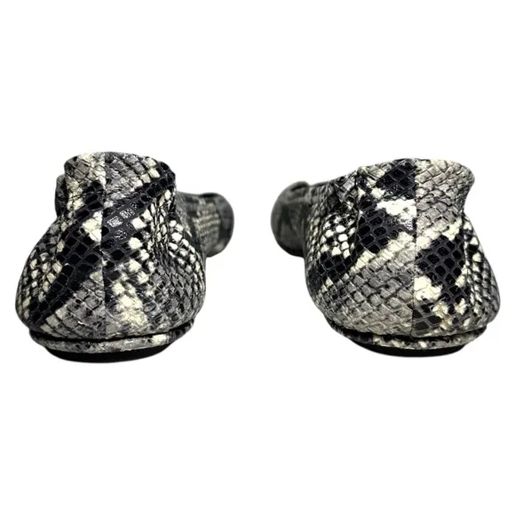 Tory Burch Tri Color Python Embossed Leather Minnie Flats Size 8.5 Animal Print