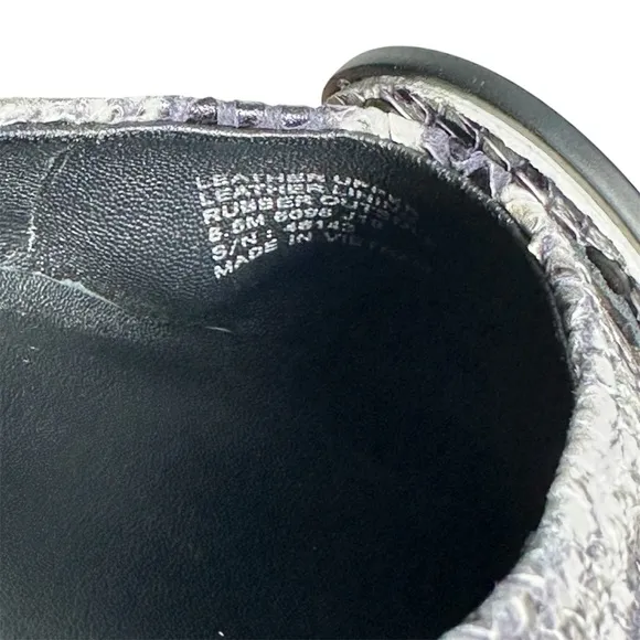 Tory Burch Tri Color Python Embossed Leather Minnie Flats Size 8.5 Animal Print