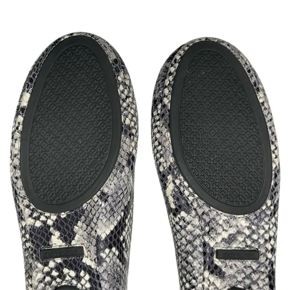 Tory Burch Tri Color Python Embossed Leather Minnie Flats Size 8.5 Animal Print